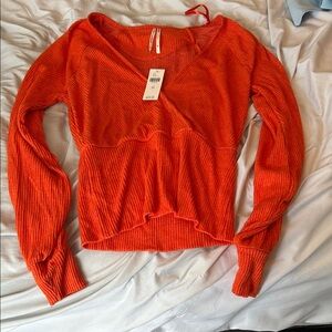 NWT anthropology Vibrant Orange‎ Ribbed Sweater